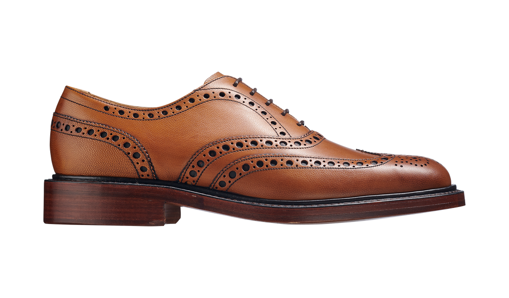 Charles Grain Leather Mens Oxford Brogue Shoe Cedar Barker