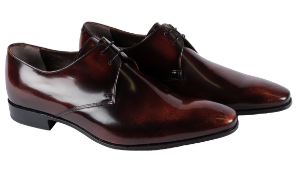 Rutherford - Burgundy Hi-Shine, Mens Derby Shoes